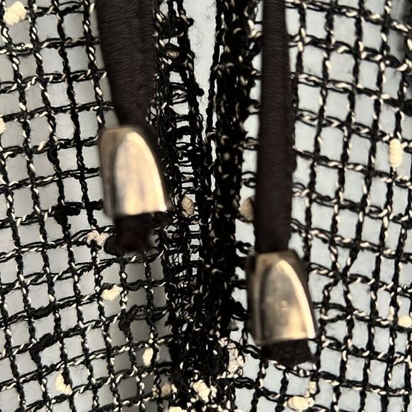 Papa From Vancouver Black/White Cotton Blend Beach Cover Up/Cardigan Top Sz S/M - Picture 12 of 14